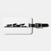 Schwarzer Wolf Silhouette Wild läuft mit dem Pack Gepäckanhänger (Vorderseite horizontal)