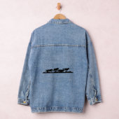 Schwarzer Wolf Silhouette Wild läuft mit dem Pack Jeansjacke (Hangar)