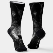 Schwarzer Wolf Socken Crew Socken (Gewinkelt)