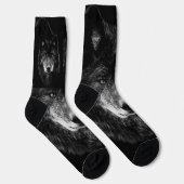 Schwarzer Wolf Socken Crew Socken (Rechts)