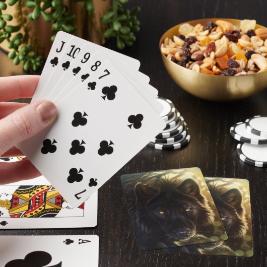 Schwarzer Wolf Spielkarten (In Situ)