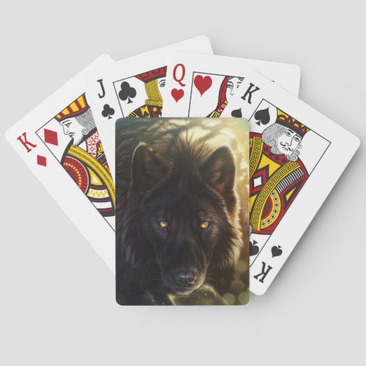 Schwarzer Wolf Spielkarten (Rückseite)