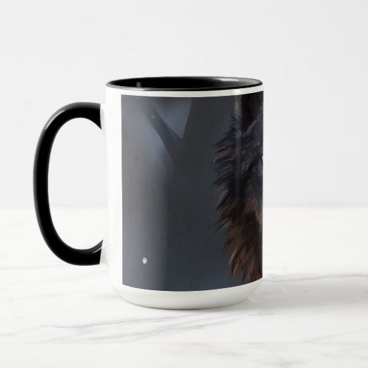 Schwarzer Wolf Tasse (Links)