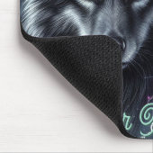 Schwarzer Wolf-Traumfänger Kosmischer Sturm Mousepad (Ecke)