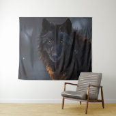 Schwarzer Wolf Wandteppich (Beispiel (Horizontal))