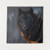 Schwarzer Wolf Wandteppich (Vorderseite)