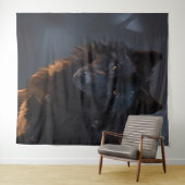 Schwarzer Wolf Wandteppich (Beispiel (Horizontal))