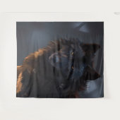 Schwarzer Wolf Wandteppich (Vorderseite (Horizontal))