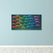 Schwarzer Wolfsbarsch in den Farben der Leinwanddruck (Insitu (Holzboden))