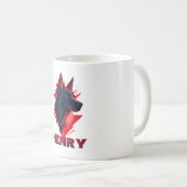 Schwarzer Wolfshund Kaffeetasse (VorderseiteRechts)