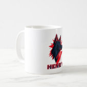 Schwarzer Wolfshund Kaffeetasse (Vorderseite Links)