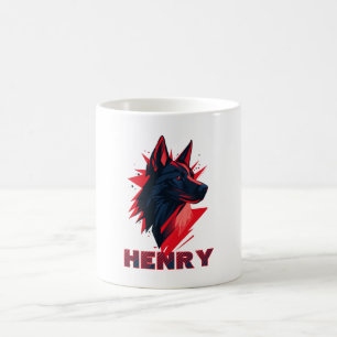 Schwarzer Wolfshund Kaffeetasse