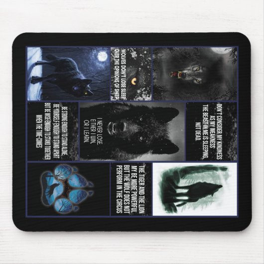 Schwarzer Wolfsklotz, Tiergeschenk für Liebe Mousepad (Vorne)