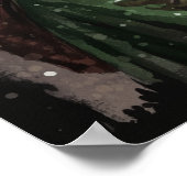 Schwarzer Woodland Santa in grüner Velvet-Mantel Poster (Ecke)