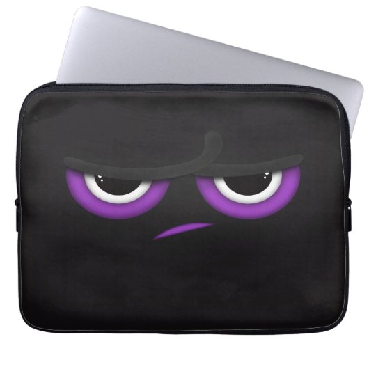 Schwarzer wütender Ninja Laptopschutzhülle (Vorderseite)