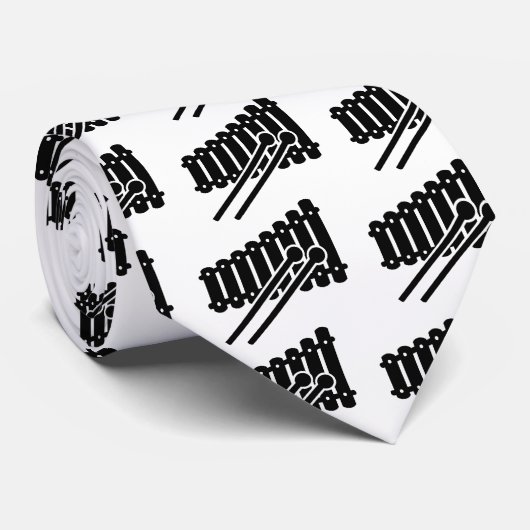 Schwarzer Xylophone Krawatte (Gerollt)