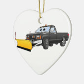 Schwarzer Y Pick Up LKW Schneefräse Cartoon Keramik Ornament (Links)