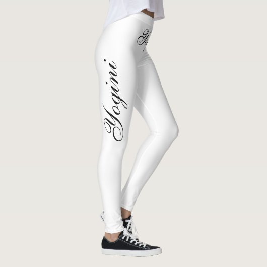 Schwarzer Yogini in Weiß Leggings (Rechts)