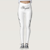 Schwarzer Yogini in Weiß Leggings (Vorderseite)