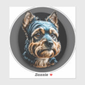 Schwarzer Yorkshire Terrier Aufkleber (Blatt)