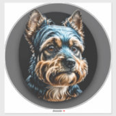 Schwarzer Yorkshire Terrier Aufkleber (Blatt)
