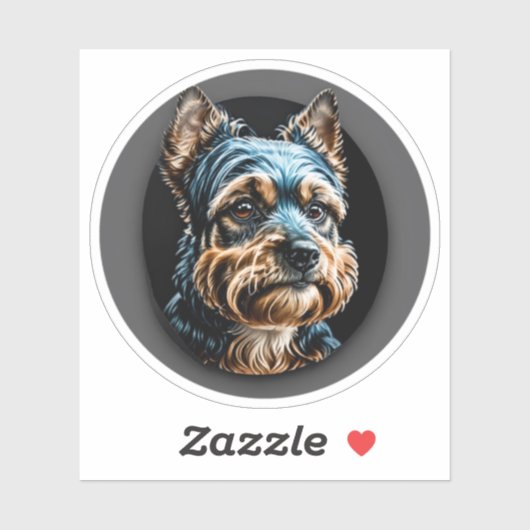 Schwarzer Yorkshire Terrier Aufkleber (Blatt)