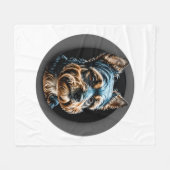 Schwarzer Yorkshire Terrier Fleecedecke (Vorderseite (Horizontal))