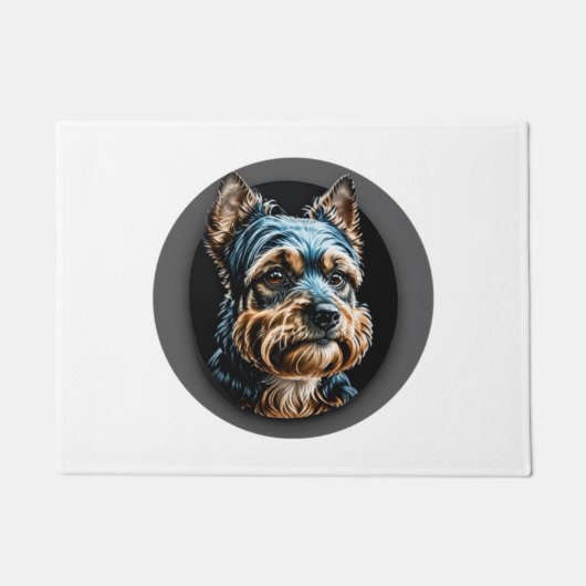 Schwarzer Yorkshire Terrier Fußmatte (Vorderseite)