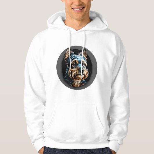 Schwarzer Yorkshire Terrier Hoodie (Vorderseite)