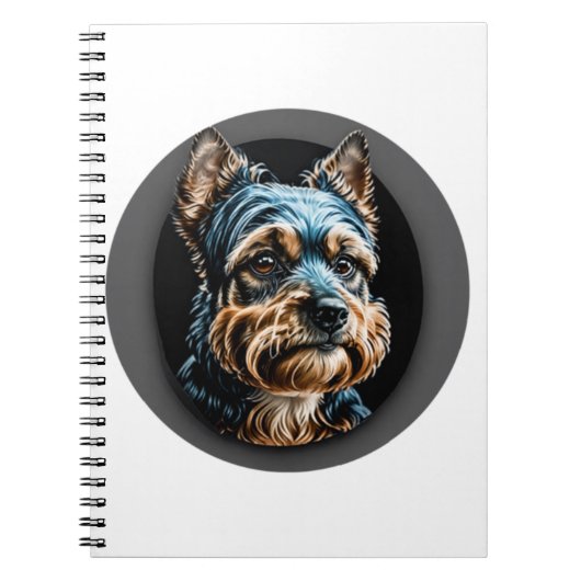 Schwarzer Yorkshire Terrier Notizblock (Vorderseite)