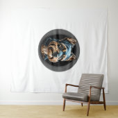 Schwarzer Yorkshire Terrier Wandteppich (Beispiel (Horizontal))