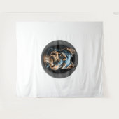 Schwarzer Yorkshire Terrier Wandteppich (Vorderseite (Horizontal))