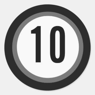 Schwarzer Zahl-Aufkleber Runder Aufkleber