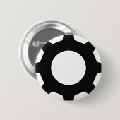 schwarzer Zahnradzahn Button (Vorne & Hinten)