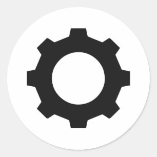 schwarzer Zahnradzahn Runder Aufkleber