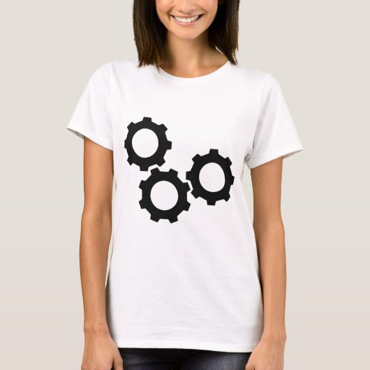 schwarzer Zahnradzahn T-Shirt (Vorderseite)