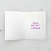 Schwarzer Zauberhund Geburtskarte Karte (Innenseite)