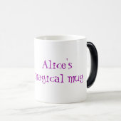 Schwarzer Zauberhund personalisierte magische Morp Verwandlungstasse (VorderseiteRechts)