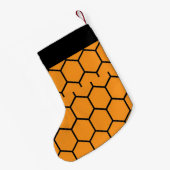 Schwarzer Zaun auf Orange Kleiner Weihnachtsstrumpf (Rückseite (Hängend))