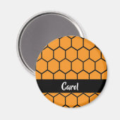 Schwarzer Zaun auf Orange Magnet (Vorderseite/Rückseite)