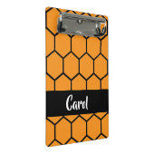 Schwarzer Zaun auf Orange Mini Klemmbrett (Schrägansicht)