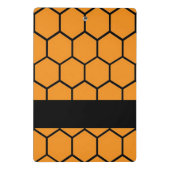Schwarzer Zaun auf Orange Mini Klemmbrett (Rückseite)