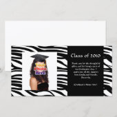 Schwarzer Zebra-Abschluss danken Ihnen oder Dankeskarte (Vorne/Hinten)