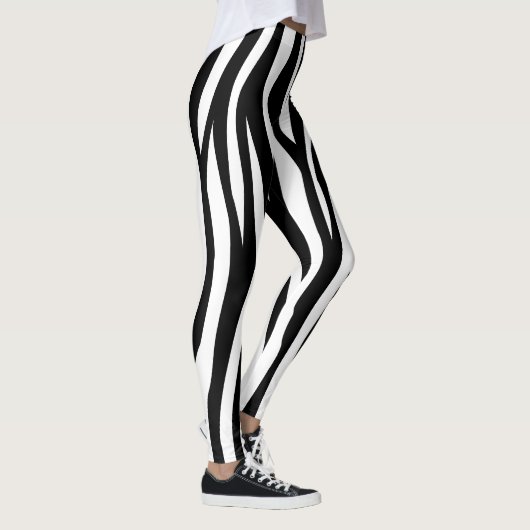 Schwarzer Zebra-Druck Leggings (Rechts)