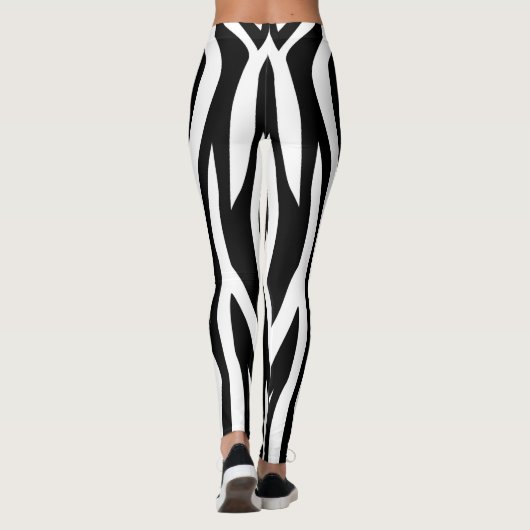 Schwarzer Zebra-Druck Leggings (Rückseite)