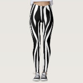 Schwarzer Zebra-Druck Leggings (Vorderseite)