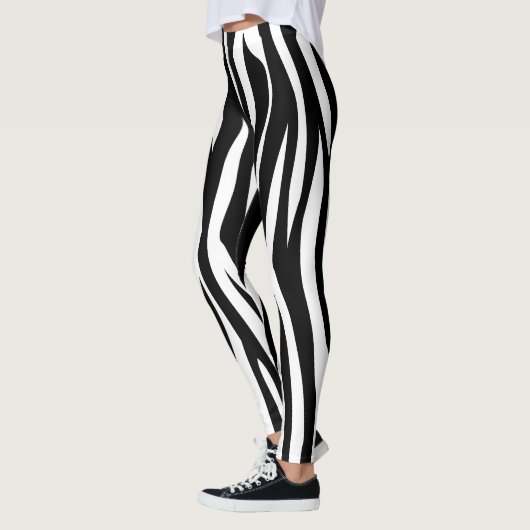 Schwarzer Zebra-Druck Leggings (Links)