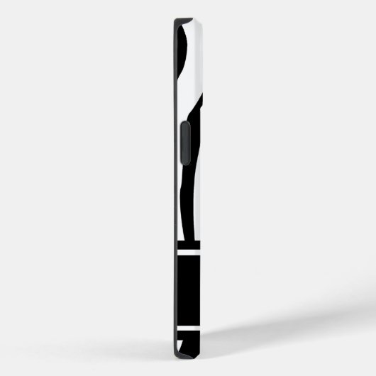 Schwarzer Zebra-Druck mit Monogramm Case-Mate iPhone Hülle (Rückseite / Rechts)