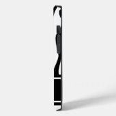 Schwarzer Zebra-Druck mit Monogramm Case-Mate iPhone Hülle (Rückseite / Links)