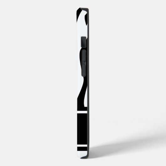 Schwarzer Zebra-Druck mit Monogramm Case-Mate iPhone Hülle (Rückseite / Links)